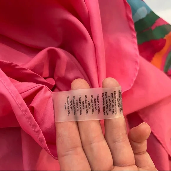 Vince Camuto Pink Tropical Print Wrap Midi Beach Vacation Wedding Event Dress - Picture 6 of 13